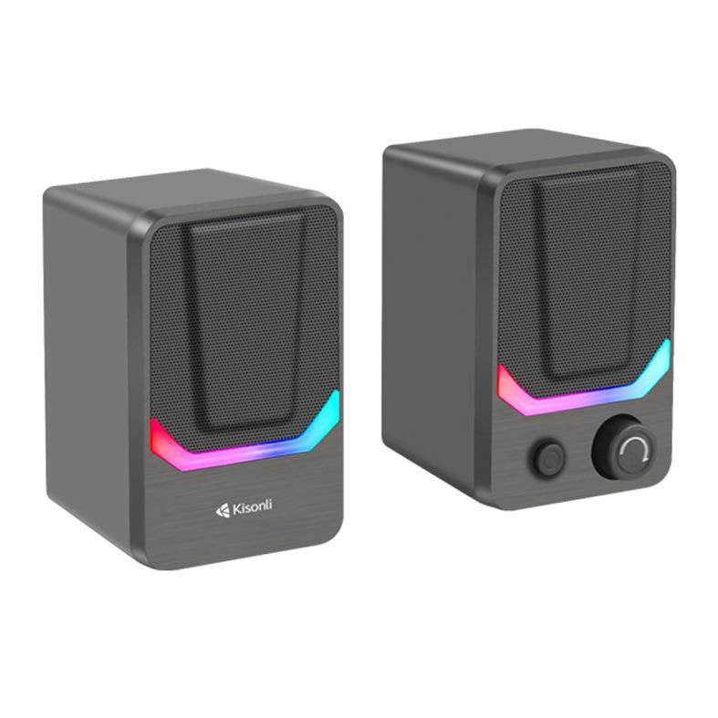 PRE VENDA - Caixa de Som Kisonli Pulseforge X31, 6W, P2/USB, Preta, RGB, PCF-X31-BK