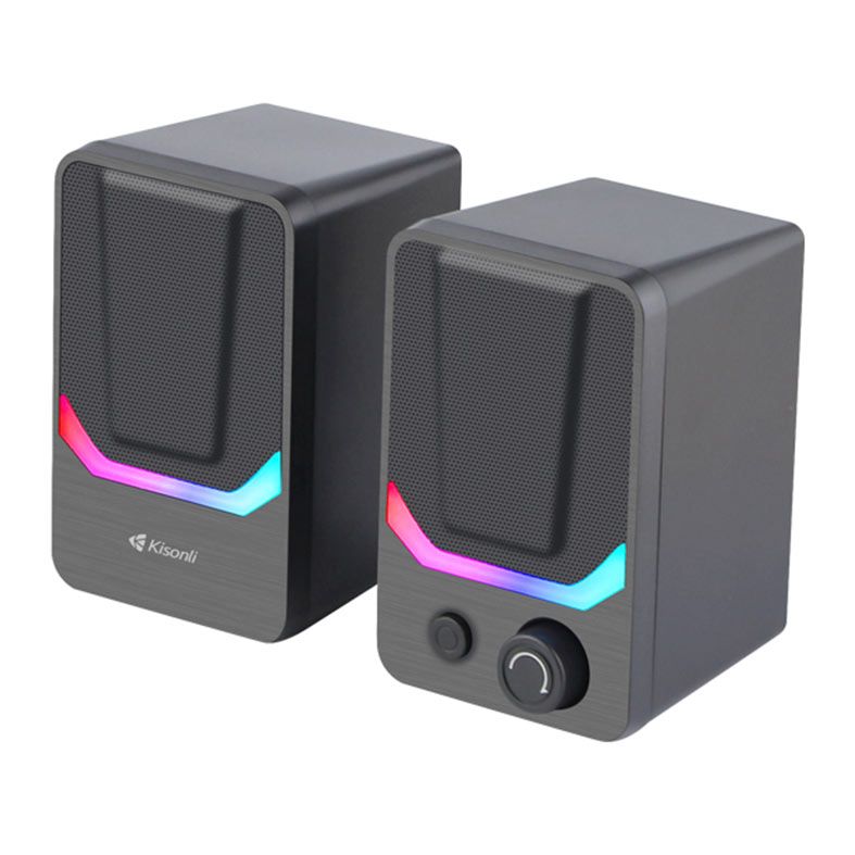 PRE VENDA - Caixa de Som Kisonli Pulseforge X31, 6W, P2/USB, Preta, RGB, PCF-X31-BK