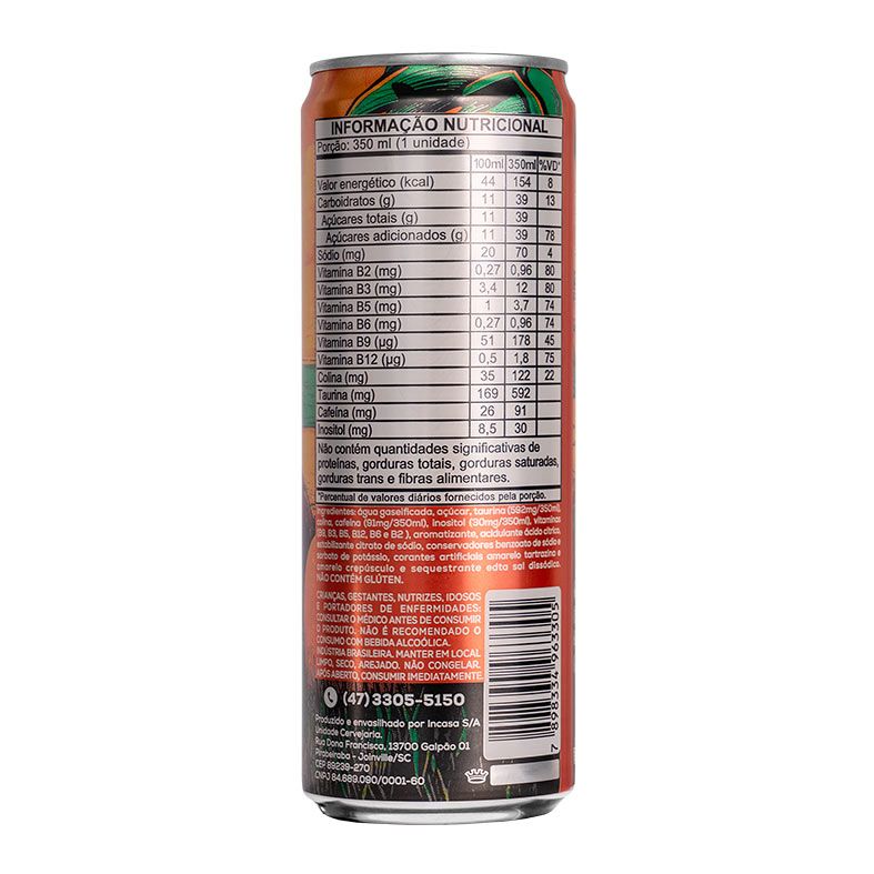 Pack Energetico Pichau Tropical, 350ml, Com Acucar, Com 48 unidades