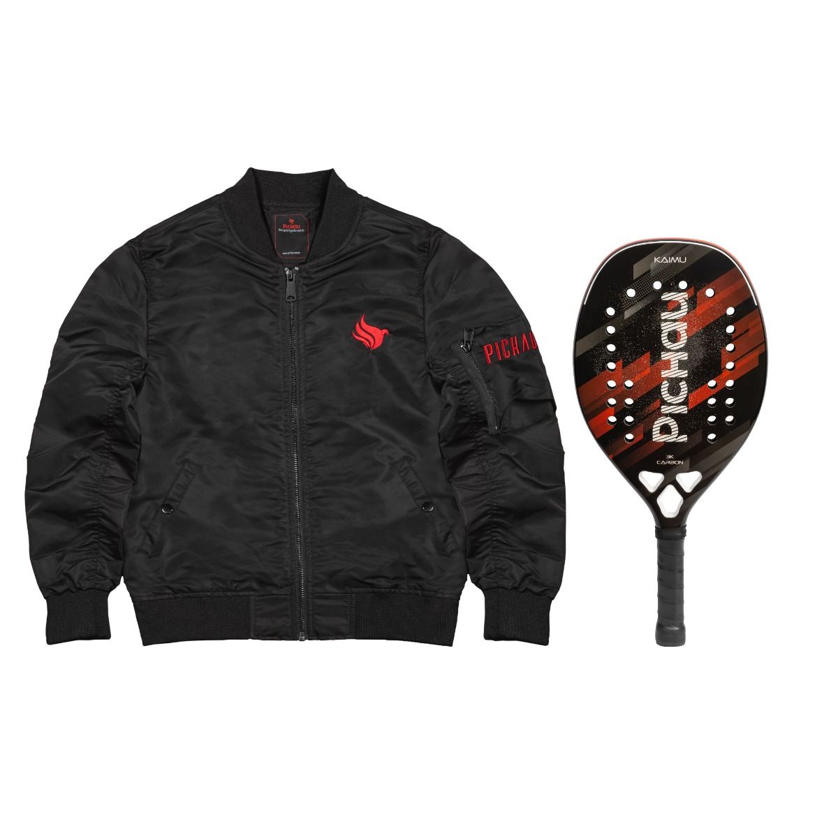 Kit Jaqueta Bomber Pichau, GG + Raquete de Beach Tennis, 3K Carbon