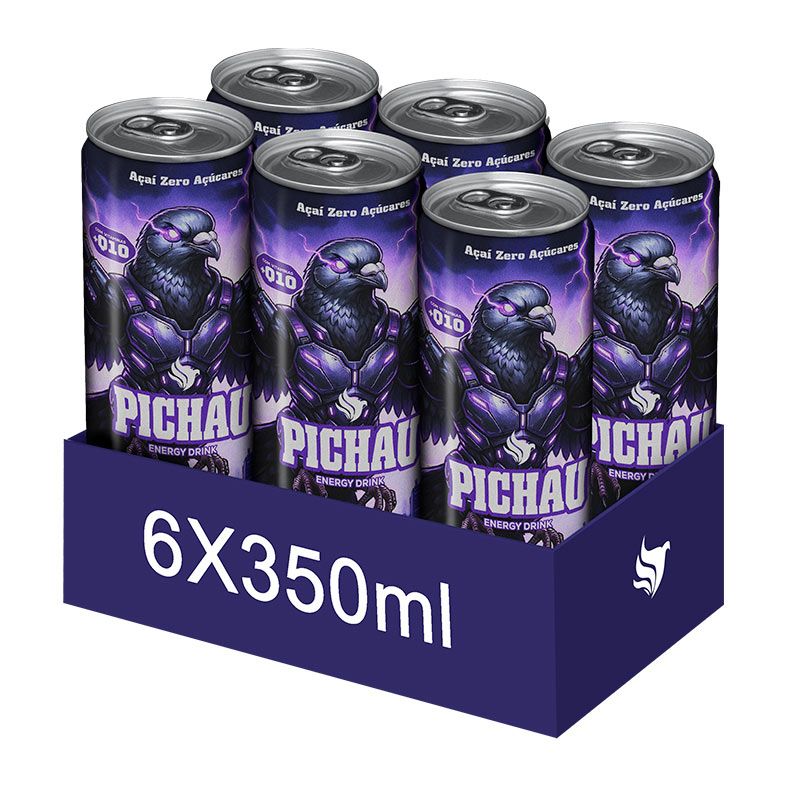 Pack Energetico Pichau Açai Zero, 350ml, Com 6 unidades