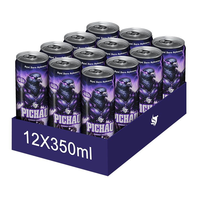Pack Energetico Pichau Açai Zero, 350ml, Com 12 unidades
