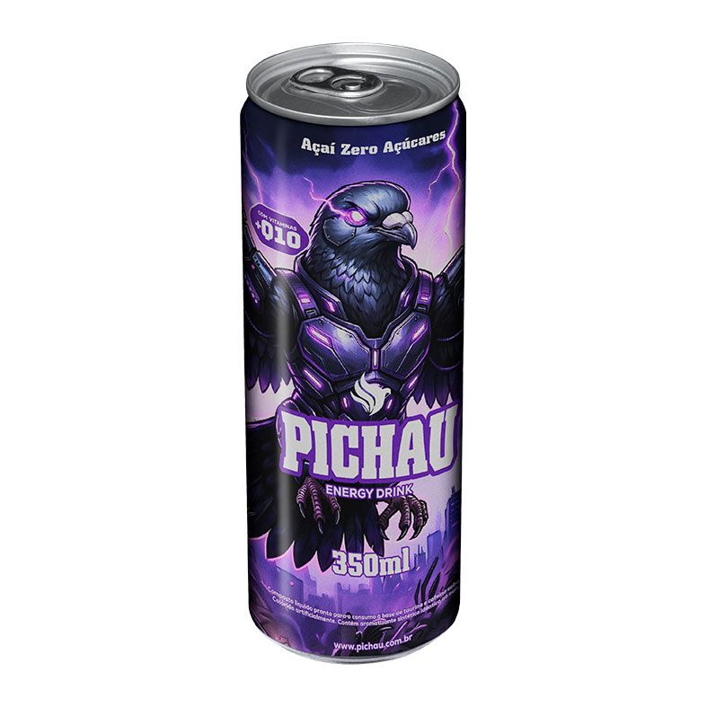 Pack Energetico Pichau Açai Zero, 350ml, Com 12 unidades