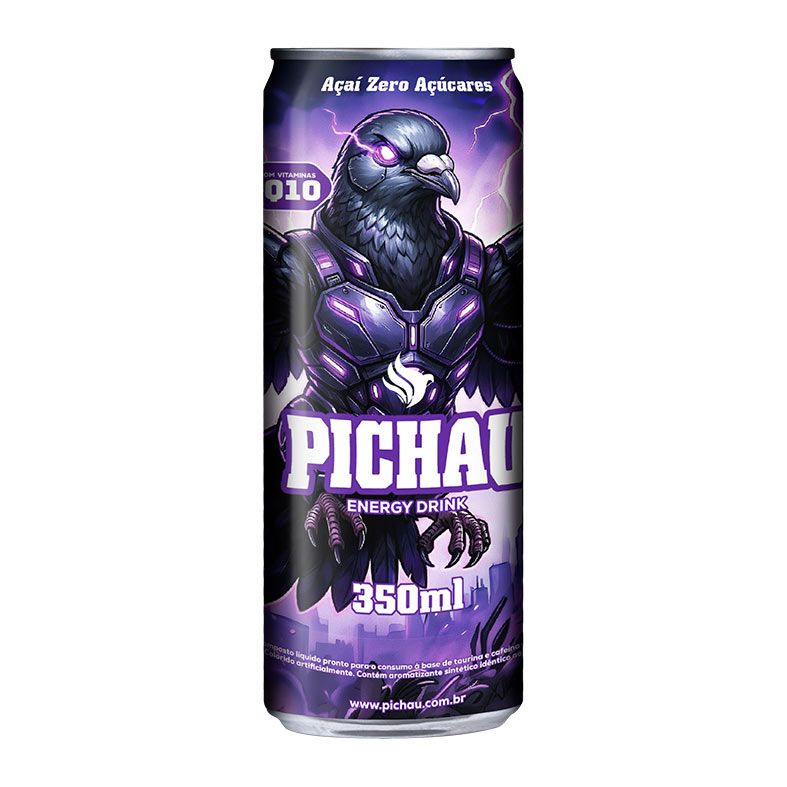 Pack Energetico Pichau Açai Zero, 350ml, Com 12 unidades