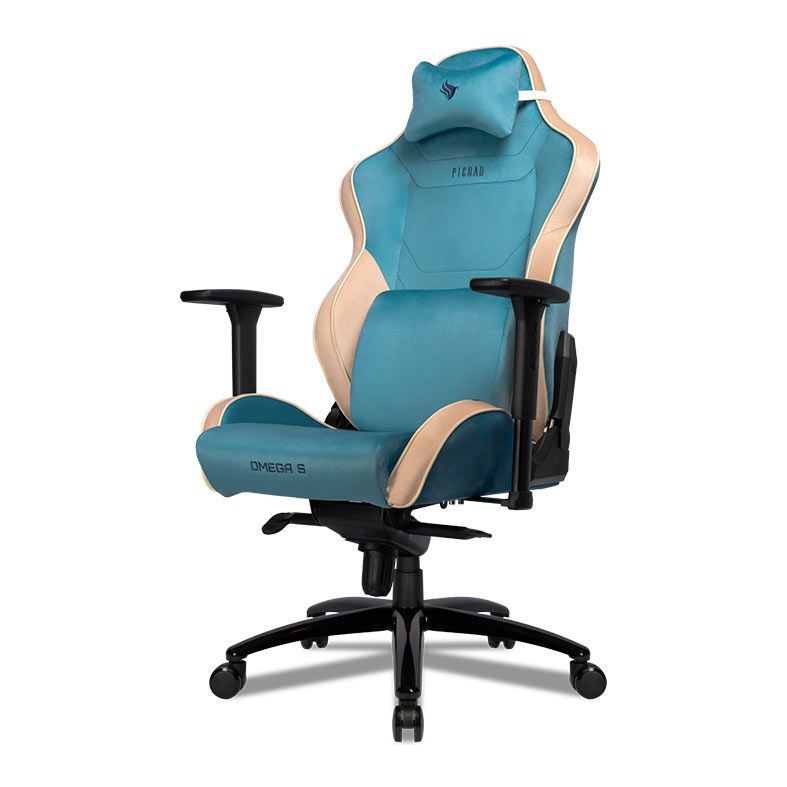 Cadeira Gamer Pichau Omega S, Espuma Moldada, Braco 3D, Azul e Creme, PCH-OMGS-BWT