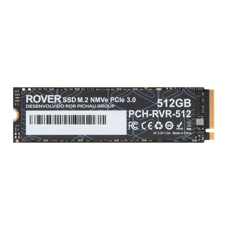 SSD Pichau Rover, 512GB, M.2 2280, PCIe NVMe, Leitura 2100 MB/s, Gravacao 1400 MB/s, PCH-RVR-512