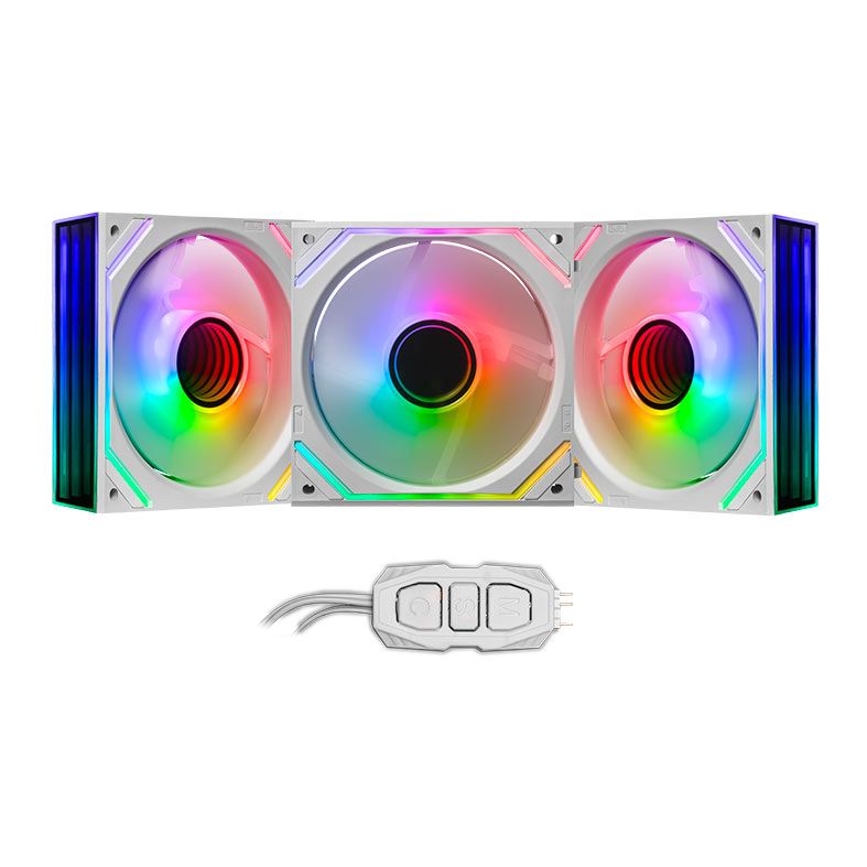 Kit Ventoinhas Pichau Zephyrus, 3x120mm + Controladora, Branco