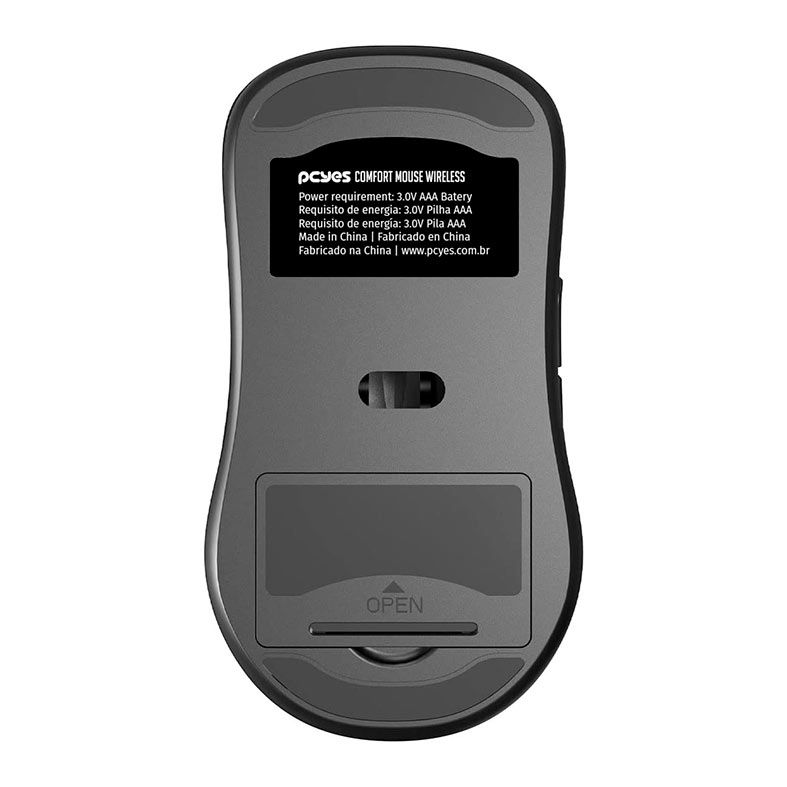 Kit Teclado e Mouse PcYes! Confort, Wireless, ABNT2, 1200DPI, Preto, PCOCWAB-108070