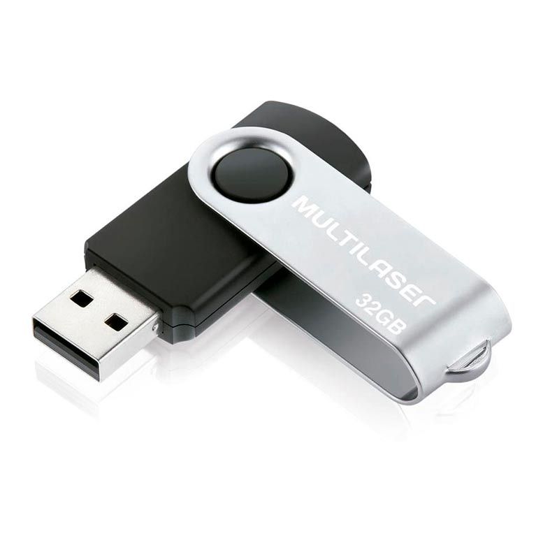 Pen Drive Multi 32Gb Twist Preto/Inox, PD589