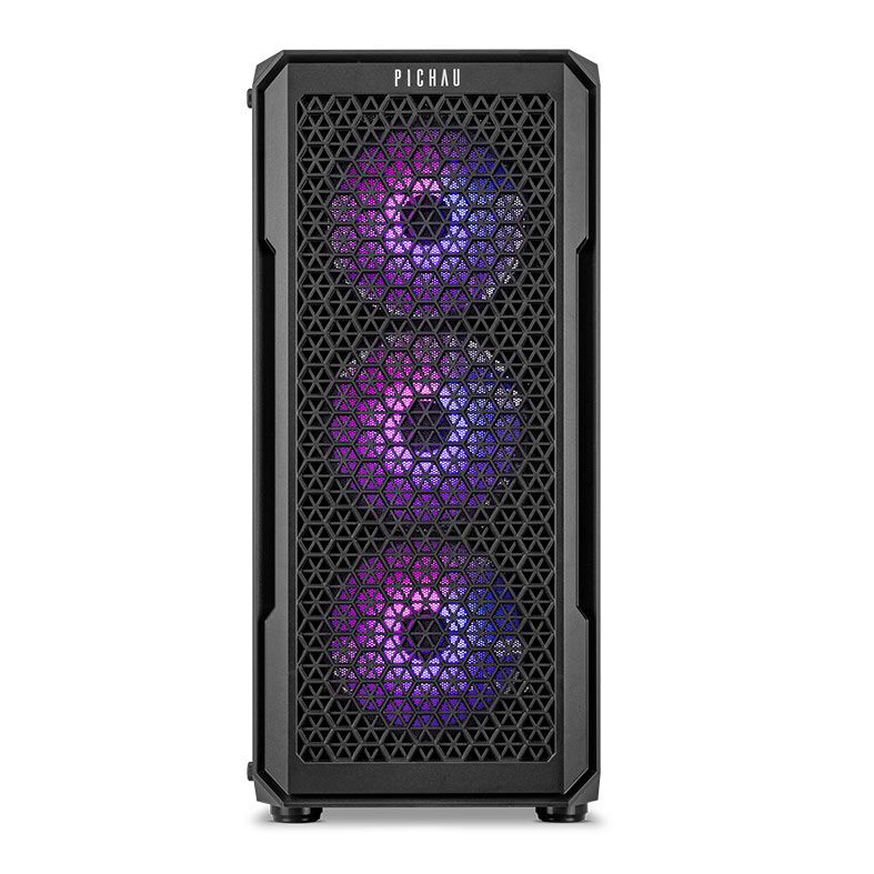 Gabinete Gamer Pichau Apus RGB, Mid-Tower, Lateral de Vidro Temperado, Com 3 Fans, Preto, PG-APS-RGB01