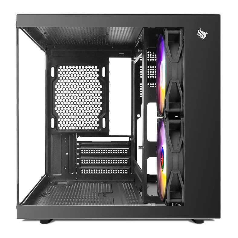 Gabinete Gamer Pichau Atom X, Mini-Tower, Lateral de Vidro, Com 2 Fans, Preto, PG-ATOMX-BK