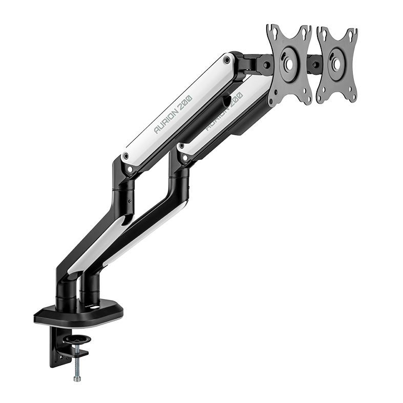 Suporte Articulado Para Dois Monitores Pichau Aurion 200, RGB, 17 Pol. a 32 Pol., Preto e Branco, PG-AUR200-RGB01