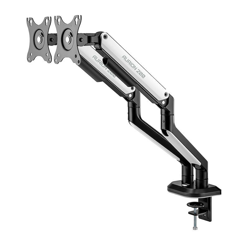 Suporte Articulado Para Dois Monitores Pichau Aurion 200, RGB, 17 Pol. a 32 Pol., Preto e Branco, PG-AUR200-RGB01