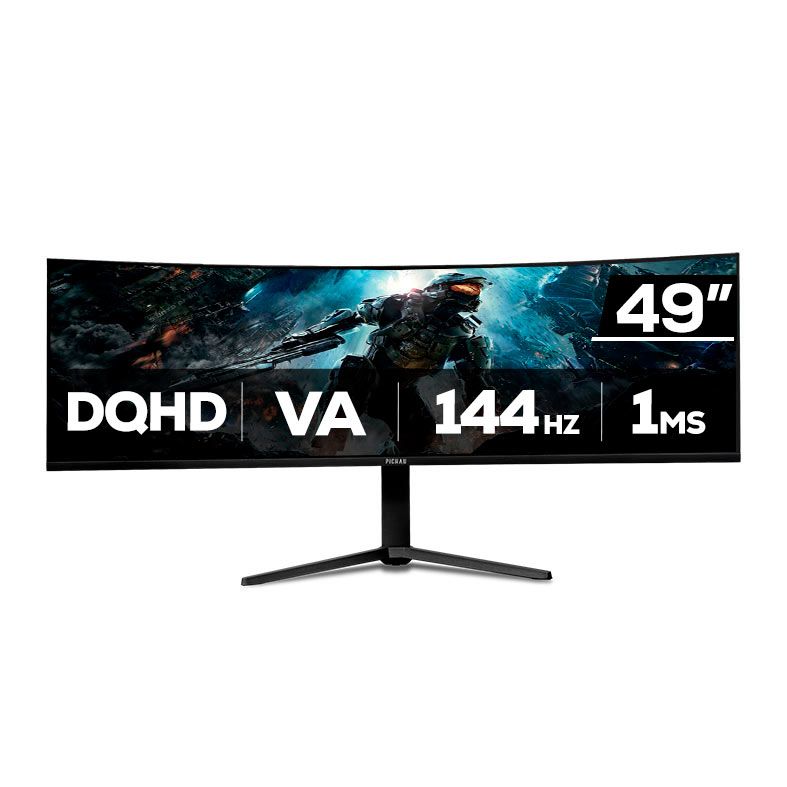 Monitor Gamer Pichau Cepheus S49, 49 Pol, VA, Curvo, DQHD, 1ms, 144Hz, FreeSync, HDMI/DP, PG-CFS49-BL01