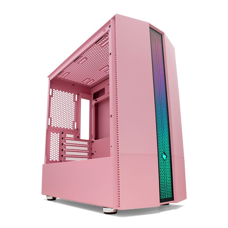 Gabinete Gamer Pichau Carrier II Lateral Vidro Temp RGB Rosa, PG-CR02-PKRGB