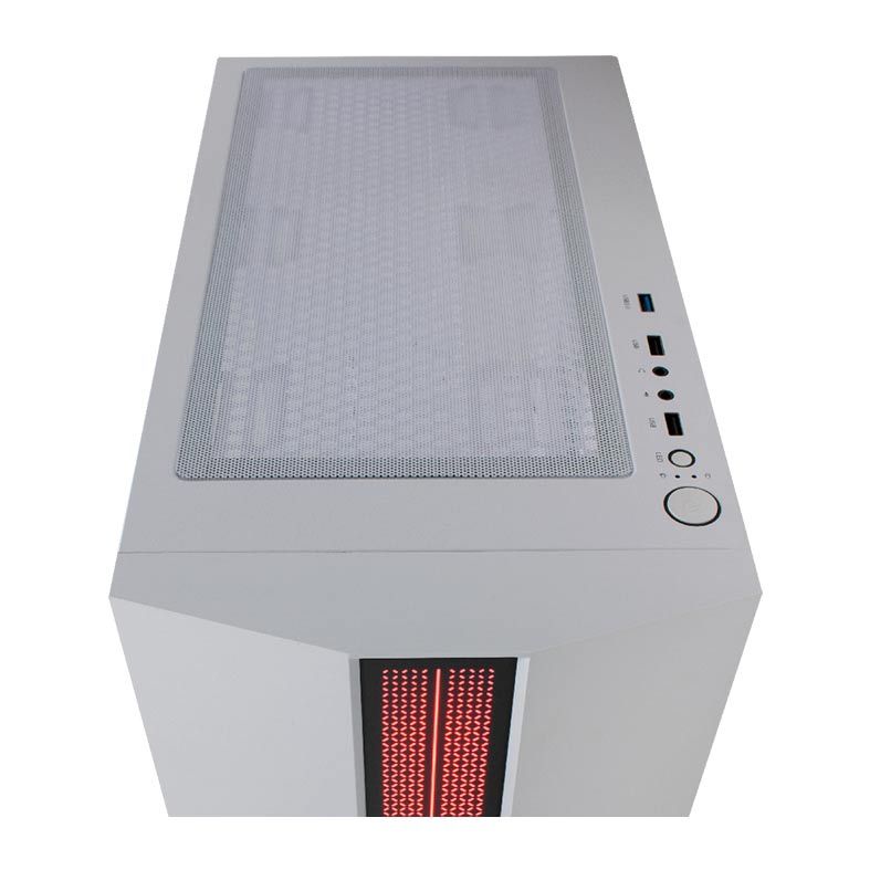 Gabinete Gamer Pichau Carrier II Lateral Vidro Temp RGB Branco, PG-CR02-WHRGB