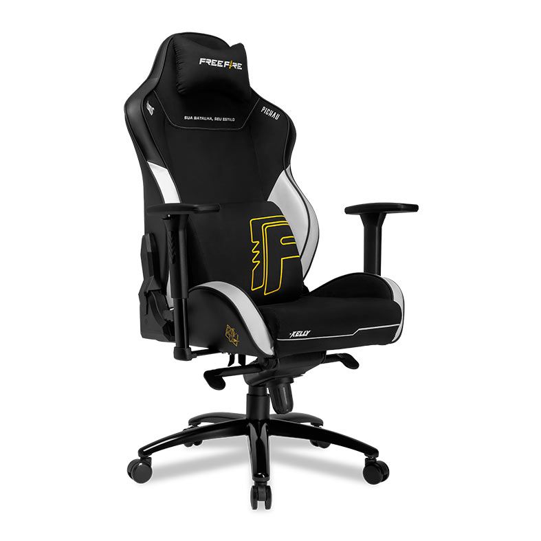 Cadeira Gamer Pichau Omega S Free Fire Kelly, Espuma Moldada, Braco 3D, Preto e Branco, PG-FF-KELLY