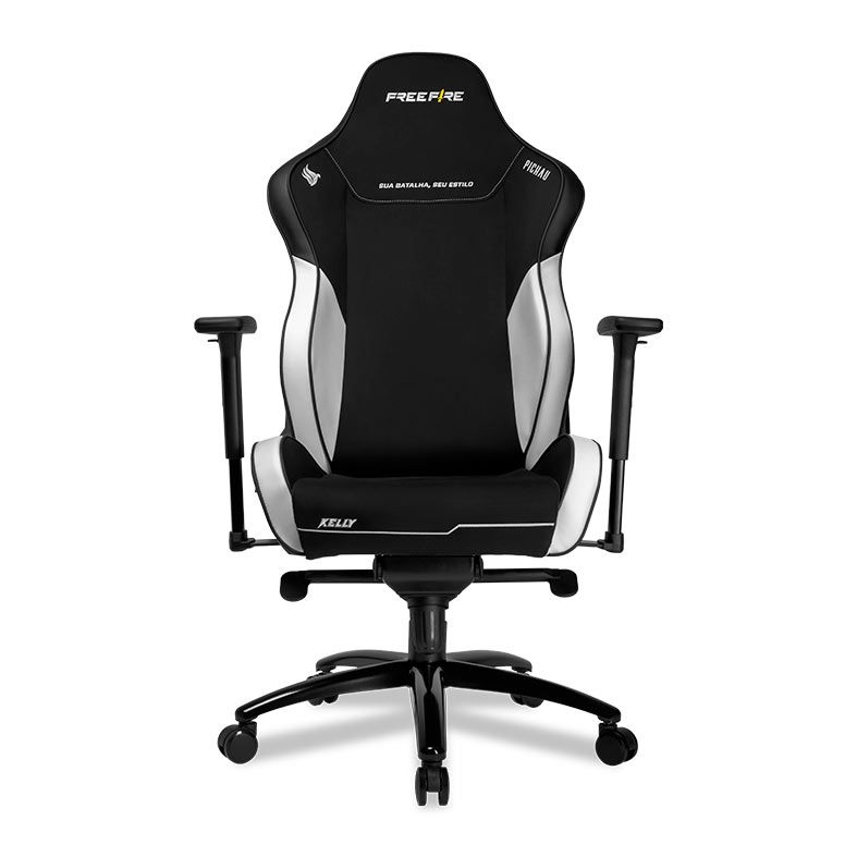 Cadeira Gamer Pichau Omega S Free Fire Kelly, Espuma Moldada, Braco 3D, Preto e Branco, PG-FF-KELLY