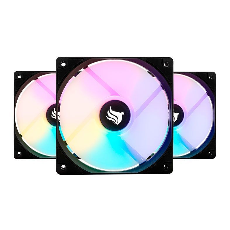Kit Ventoinhas Pichau Gaming Feather X RGB 3x120mm + Barra de LED Aigo Magical Light Bar 2x30cm RGB