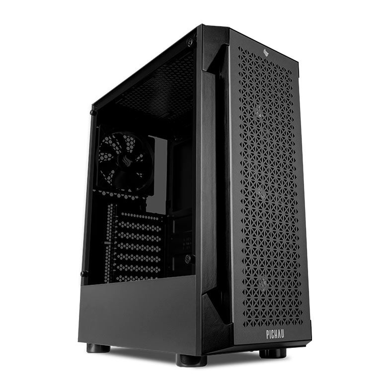 Gabinete Gamer Pichau Gaia, Mid-Tower, Lateral de Vidro, Com 4 Fans, Preto, PG-GAIA-BK01
