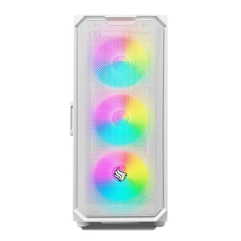 Gabinete Gamer Pichau Gadit L, ARGB, Mid-Tower, Lateral de Vidro, Com 3 Fans, Branco, PG-GDLWH-ARGB01