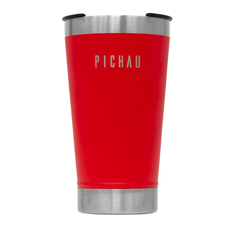 Kit Copo vermelho Pichau e Porta Copo Pichau