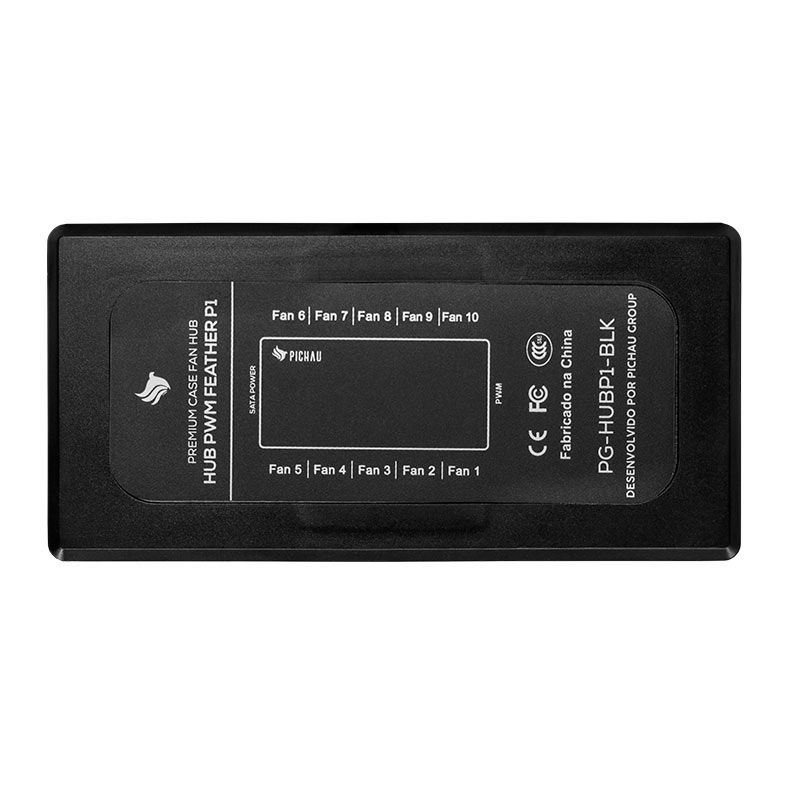 Controlador PWM Pichau Feather P1, 10 Portas 12v, Preto, PG-HUBP1-BLK