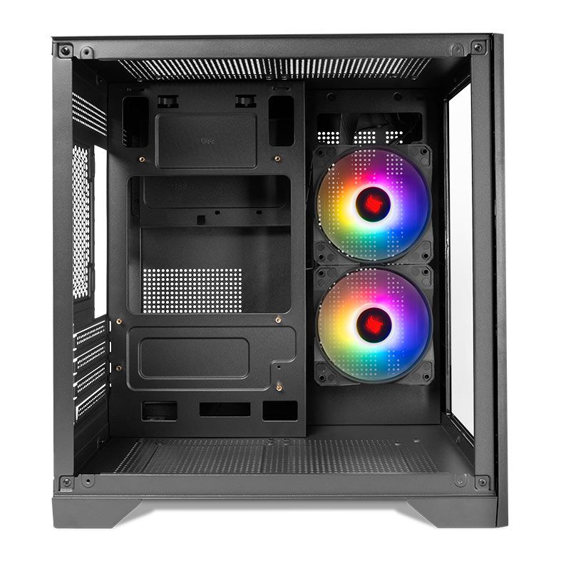 Gabinete Gamer Pichau HX110, Mini-Tower, Lateral de Vidro, Com 2 Fans, Preto, PG-HX110-BK