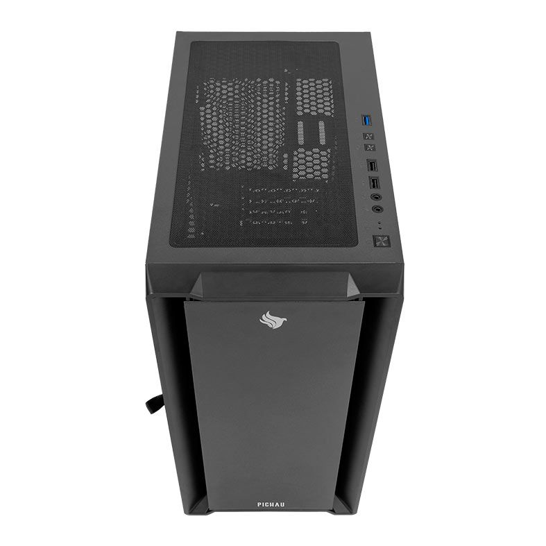 Gabinete Gamer Pichau HX550 B, Mid-Tower, Lateral de Vidro, Com 3 Fans, Preto, PG-HX55-BK01