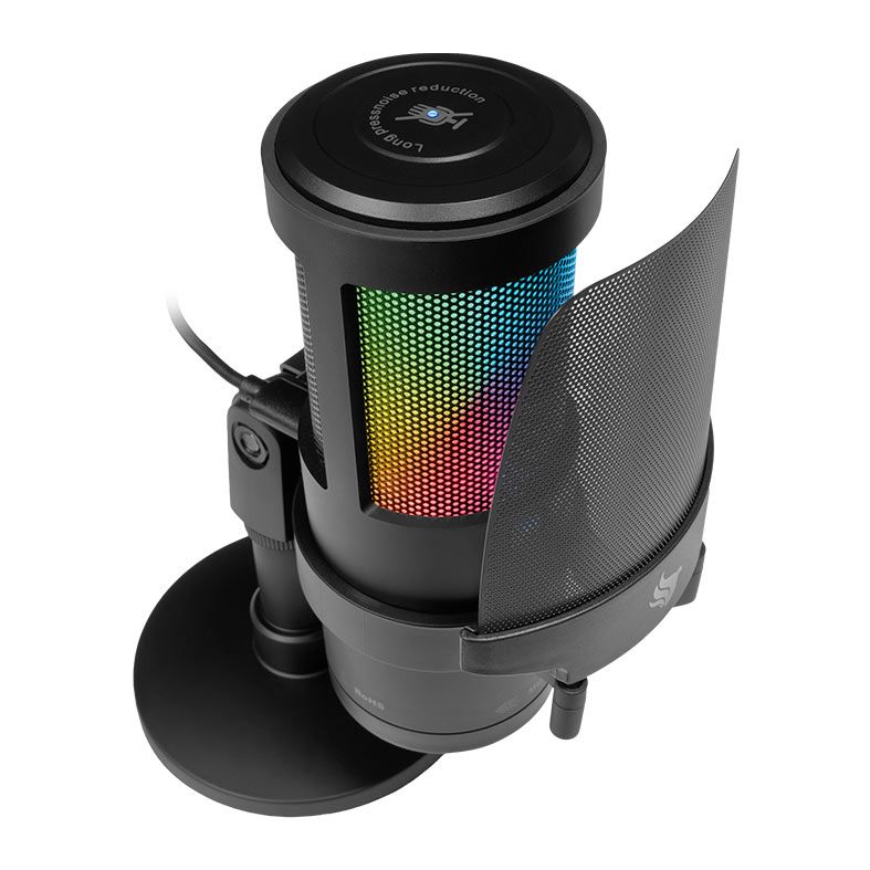 Microfone Pichau Izar V2 Pro PRV, RGB, USB, Preto, PG-IZRPRV-B02