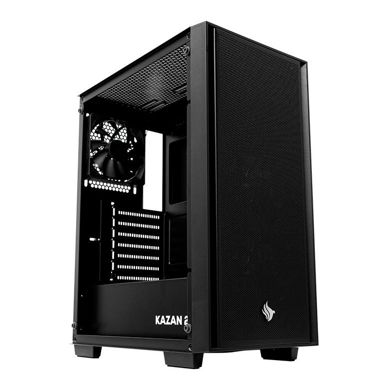 Gabinete Gamer Pichau Kazan 2, Mid-Tower, Lateral de Vidro, Com 4 Ventoinhas, Preto, PG-KZN2-BL01