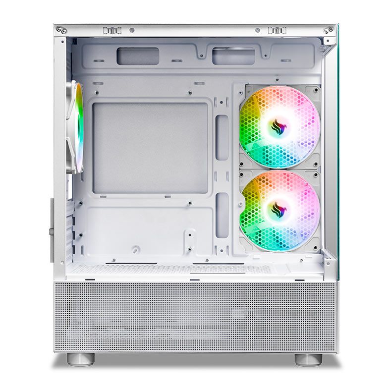 Gabinete Gamer Pichau Magpie 4, Rainbow, Mid-Tower, Lateral de Vidro, Com 3 Fans, Branco, PG-MAG4-WH3F