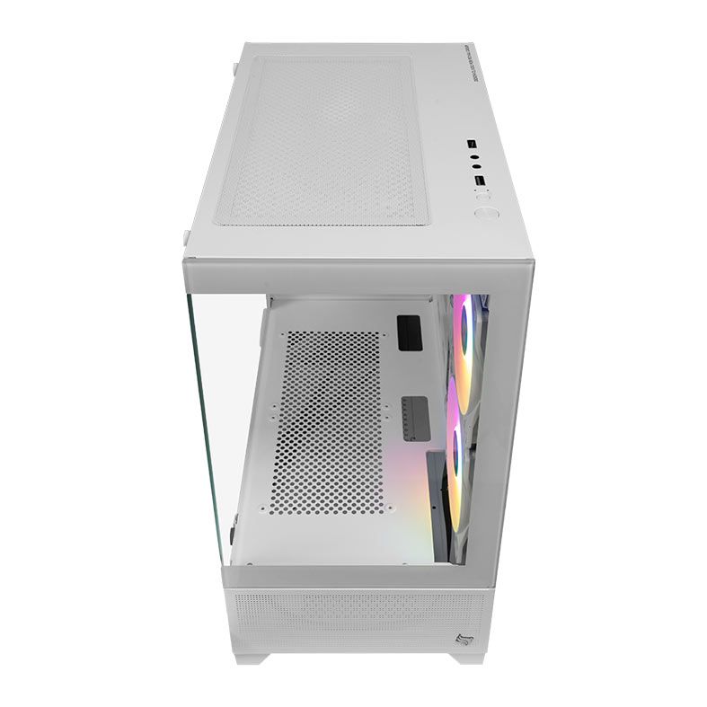 Gabinete Gamer Pichau Magpie 4B, Mini-Tower, lateral de Vidro, Com 2 Fans, Branco, PG-MAG4B-WH2