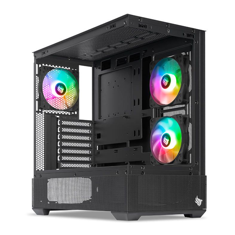 Gabinete Gamer Pichau Magpie 4X, ARGB, Mid-Tower, Lateral de Vidro, Com 3 Fans, Preto, PG-MAG4X-BK3F