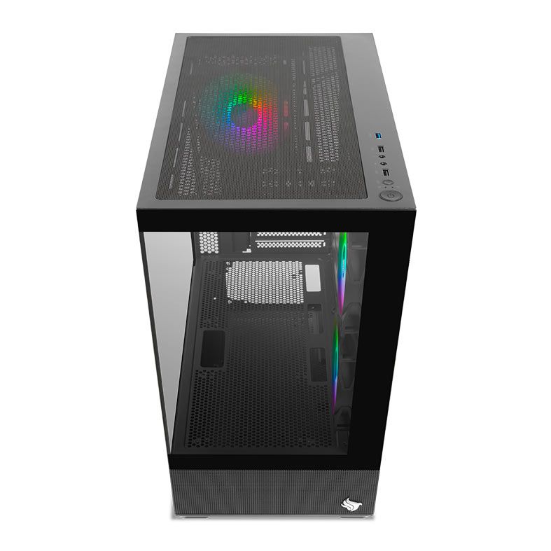 Gabinete Gamer Pichau Magpie 4X, ARGB, Mid-Tower, Lateral de Vidro, Com 3 Fans, Preto, PG-MAG4X-BK3F