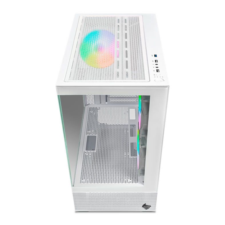 Gabinete Gamer Pichau Magpie 4X, ARGB, Mid-Tower, Lateral de Vidro, Com 3 Fans, Branco, PG-MAG4X-WH3F