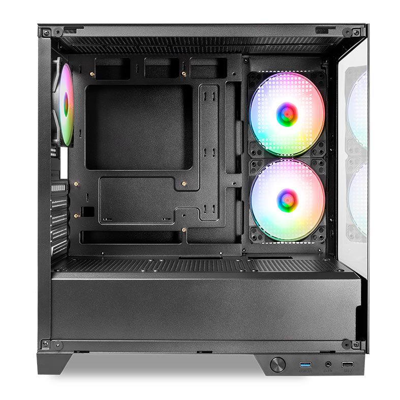 Gabinete Gamer Pichau Magpie 4XB, Mini-Tower, Lateral de Vidro, Com 3 Fans, Preto, PG-MAG4XB-BK3F