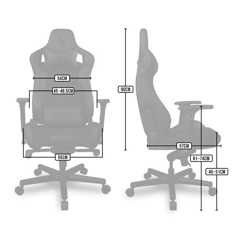 Cadeira Gamer Pichau Mercury, Preta, PG-MRY-BLKS01