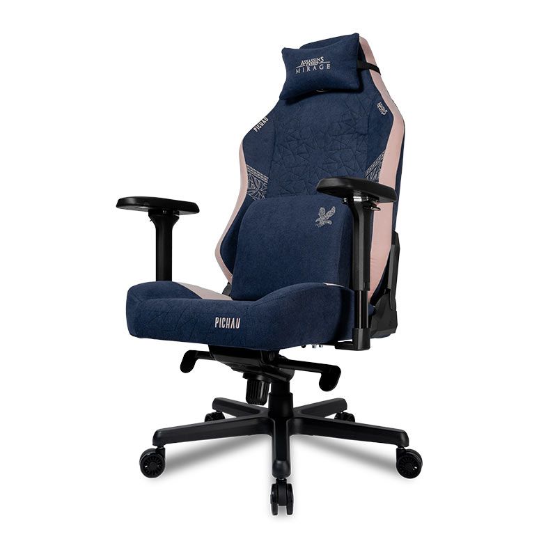 Cadeira Gamer Pichau Nova Assassins Creed Mirage, Espuma Moldada, Braco 4D, Silk Blue, PG-NOV-ASC