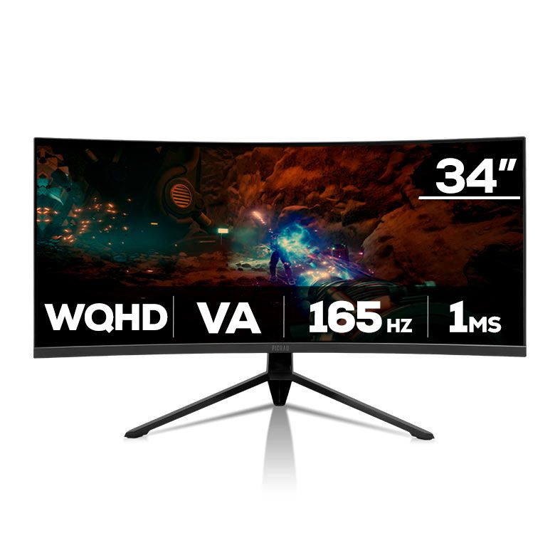 Monitor Gamer Pichau Nexus 34 GO, 34 Pol, VA, Ultrawide, Curvo, WQHD, 1ms, 165Hz, HDMI/DP, PG-NXS34GO-BL01