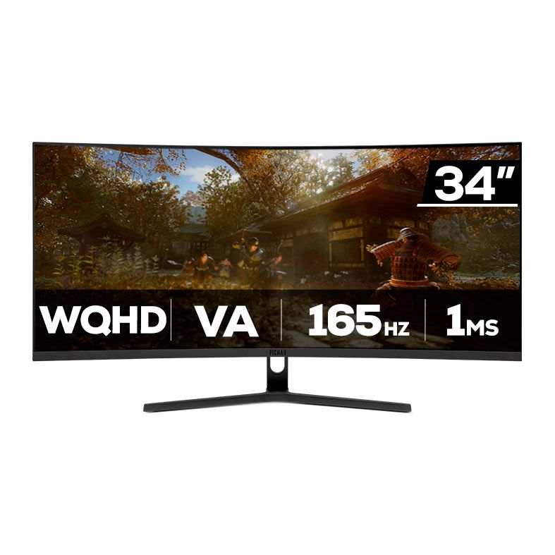 Monitor Gamer Pichau Nexus 34 Neo S, 34 Pol, VA, Ultrawide, Curvo, WQHD, 1ms, 165Hz, HDMI/DP, PG-NXS34NEOS-BL01