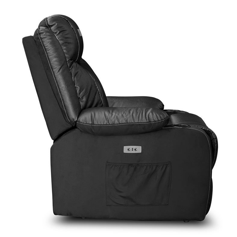 Poltrona Eletrica Reclinavel Pichau Oblivion, Suede e Corino Anti-Arranhao, Preto, PG-OBL-BK01
