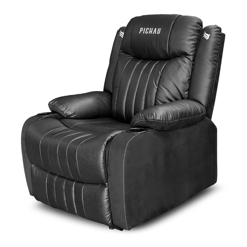 Poltrona Eletrica Reclinavel Pichau Oblivion, Suede e Corino Anti-Arranhao, Preto, PG-OBL-BK01