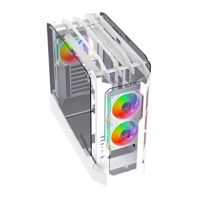 PRE VENDA - Gabinete Gamer Pichau Odysseus, RGB, Mid-Tower, Lateral de Vidro, Com 3 Fans, Branco, PG-ODY-WH3F