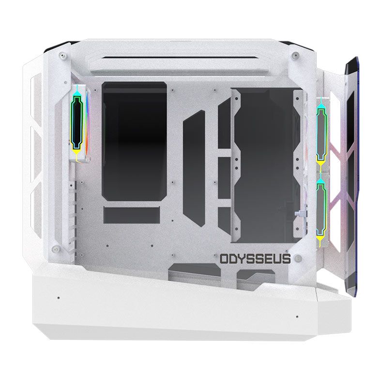 PRE VENDA - Gabinete Gamer Pichau Odysseus, RGB, Mid-Tower, Lateral de Vidro, Com 3 Fans, Branco, PG-ODY-WH3F