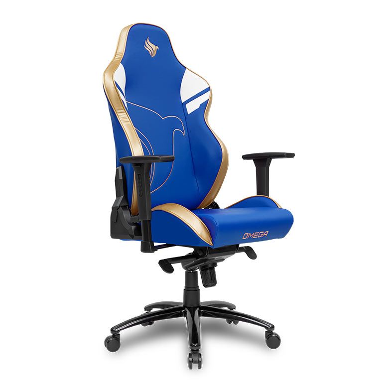 Cadeira Gamer Pichau Omega, Azul e Dourada, PG-OMG-BLU01