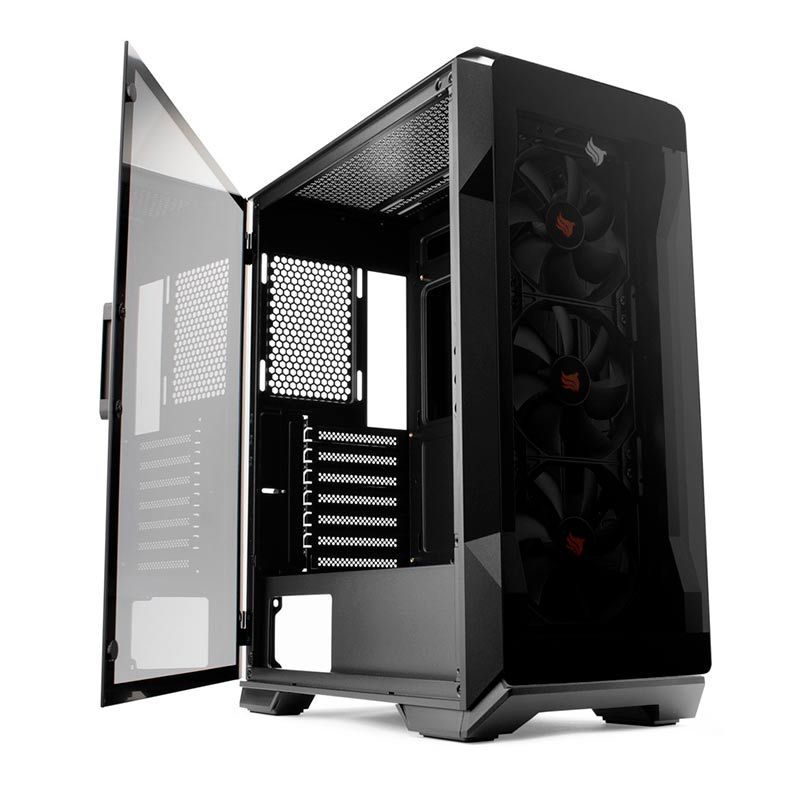 Gabinete Gamer Pichau Pouter 3 Lateral De Vidro Preto, PG-P03-BK