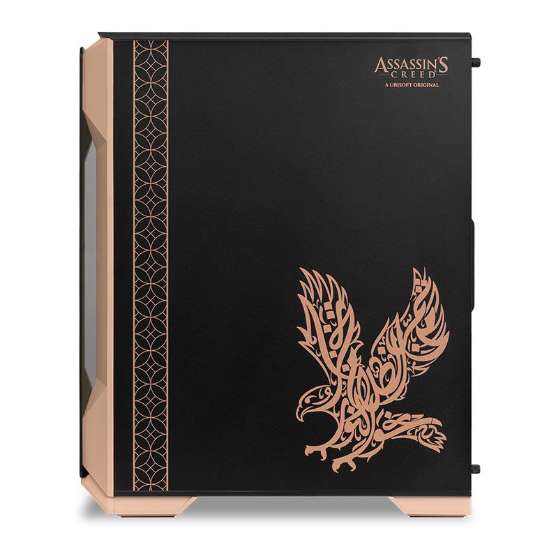 Gabinete Gamer Pichau Pouter 3 Assassin's Creed Mirage, RGB, Mid-Tower, Lateral de Vidro, Com 3 Fans, PG-P03-MRG