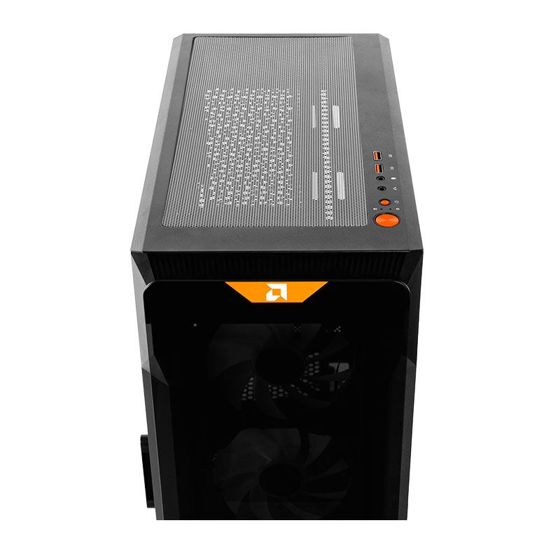 Gabinete Gamer Pichau Pouter 3 RGB AMD EX SE, Mid-Tower, Lateral de Vidro, Com 3 Fans, Preto, PG-P03AM-XSE