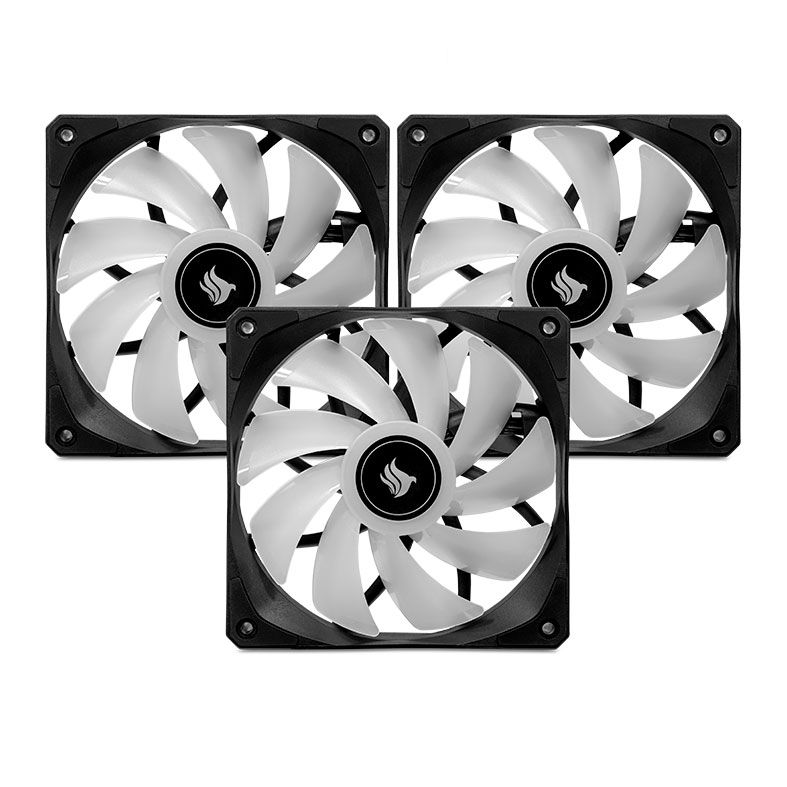Kit Ventoinhas Pichau Feather P1, RGB, 3x120mm, Preto, PG-P1RGB-BK3